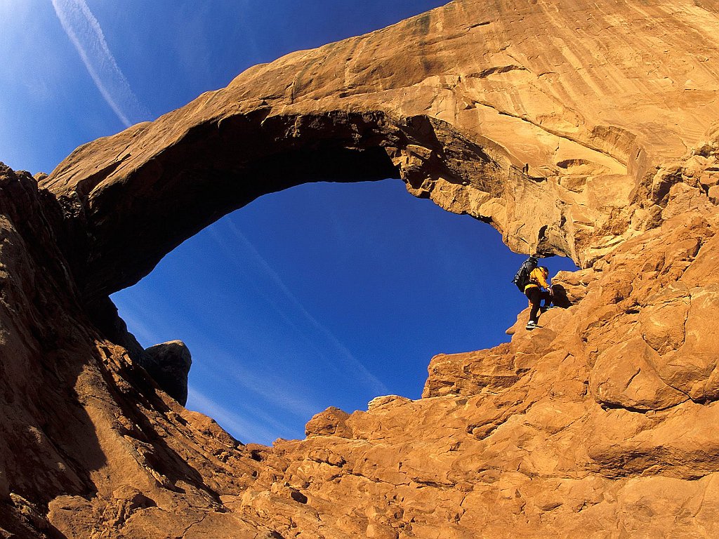 Hiking the North Window, Arches National Park, Utah